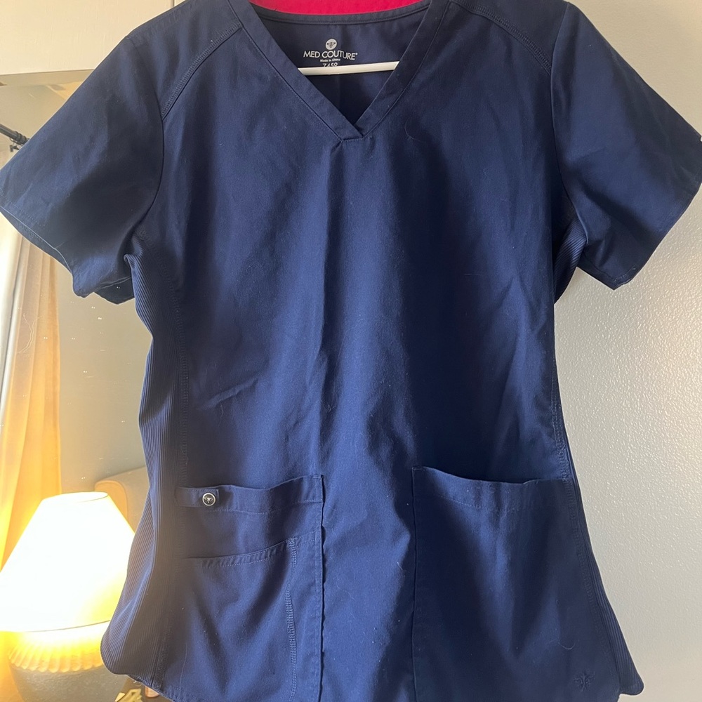 Med Couture Blue Scrub Top